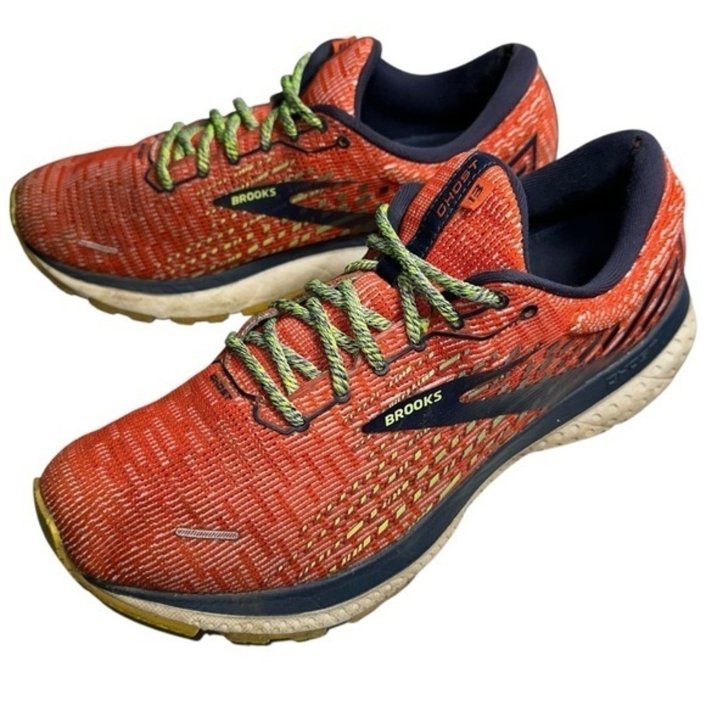 Brooks Men’s Size 9.5 Tomato Orange Red Mesh Ghost 13 Running Sneakers